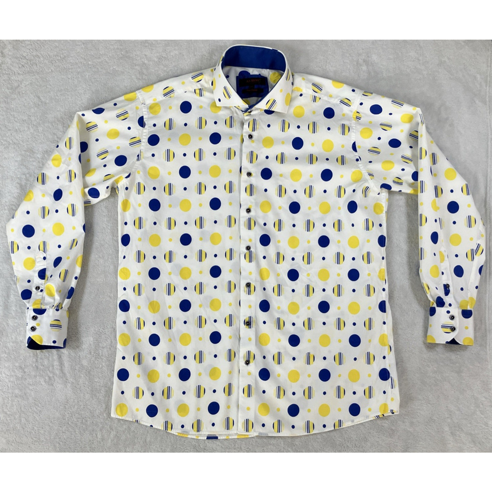 Axxess Mens 3XL Collared Long Sleeve Contemporary Geometric Modern Luxury Shirt